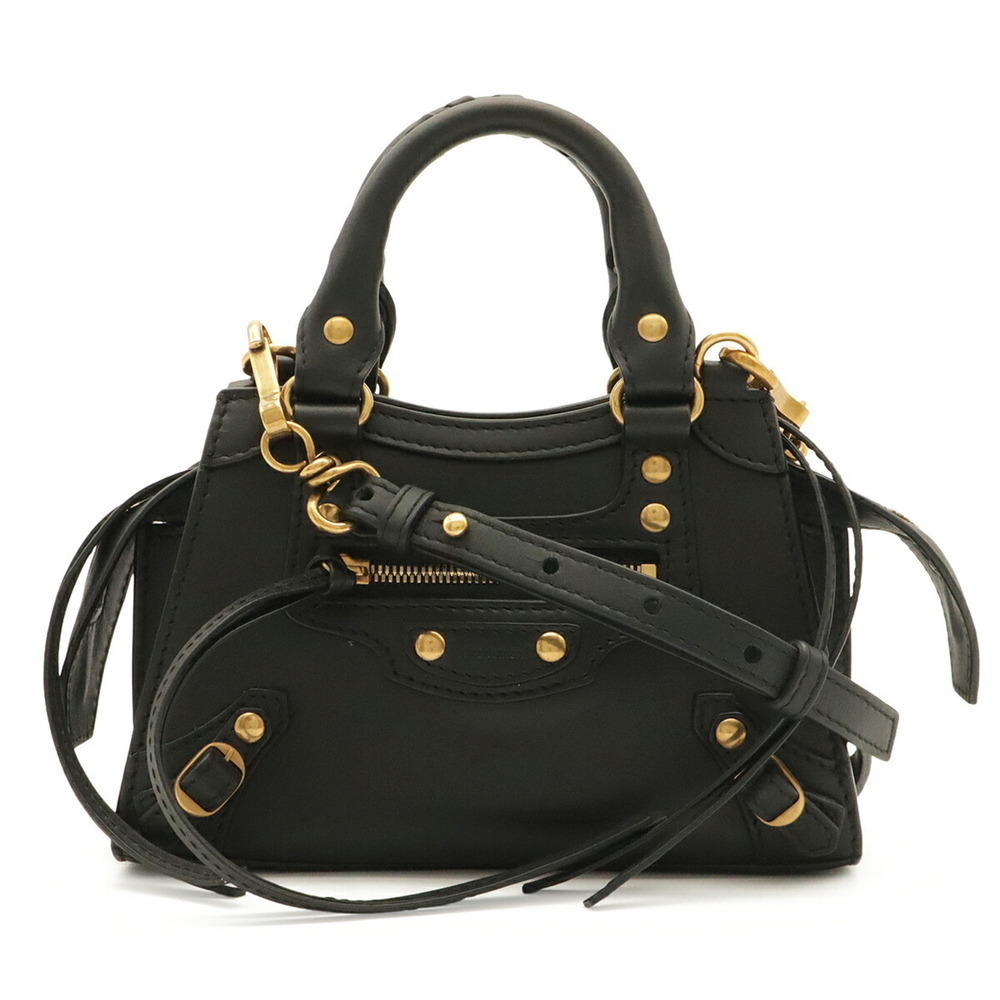 BALENCIAGA Neoclassic City Mini Handbag Shoulder Bag Leather Black 638524